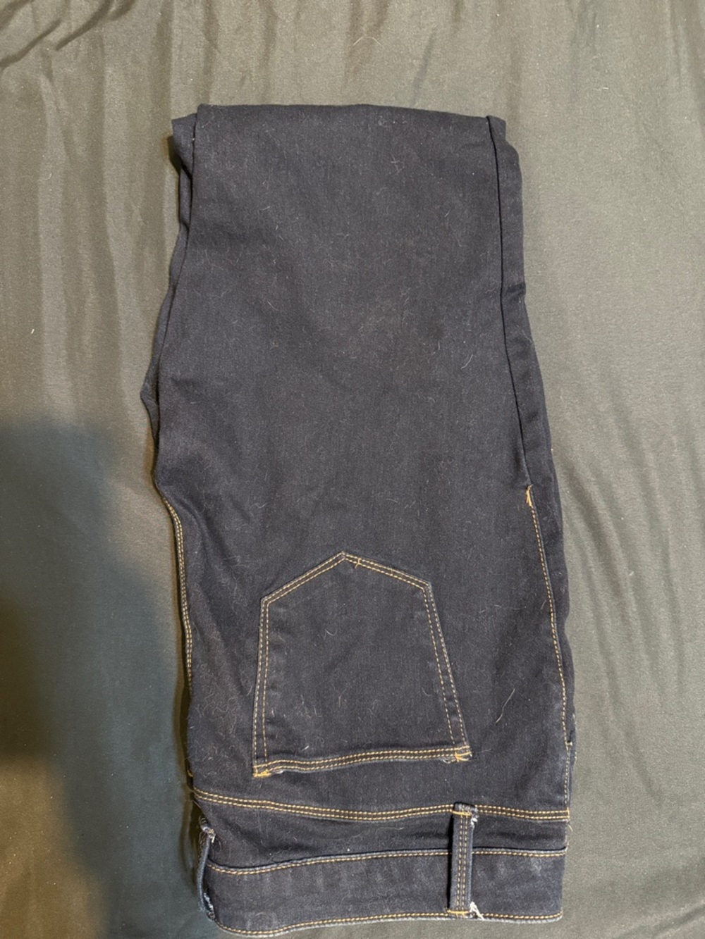 No Boundaries Black Straight Jeans with Tan Stitching
